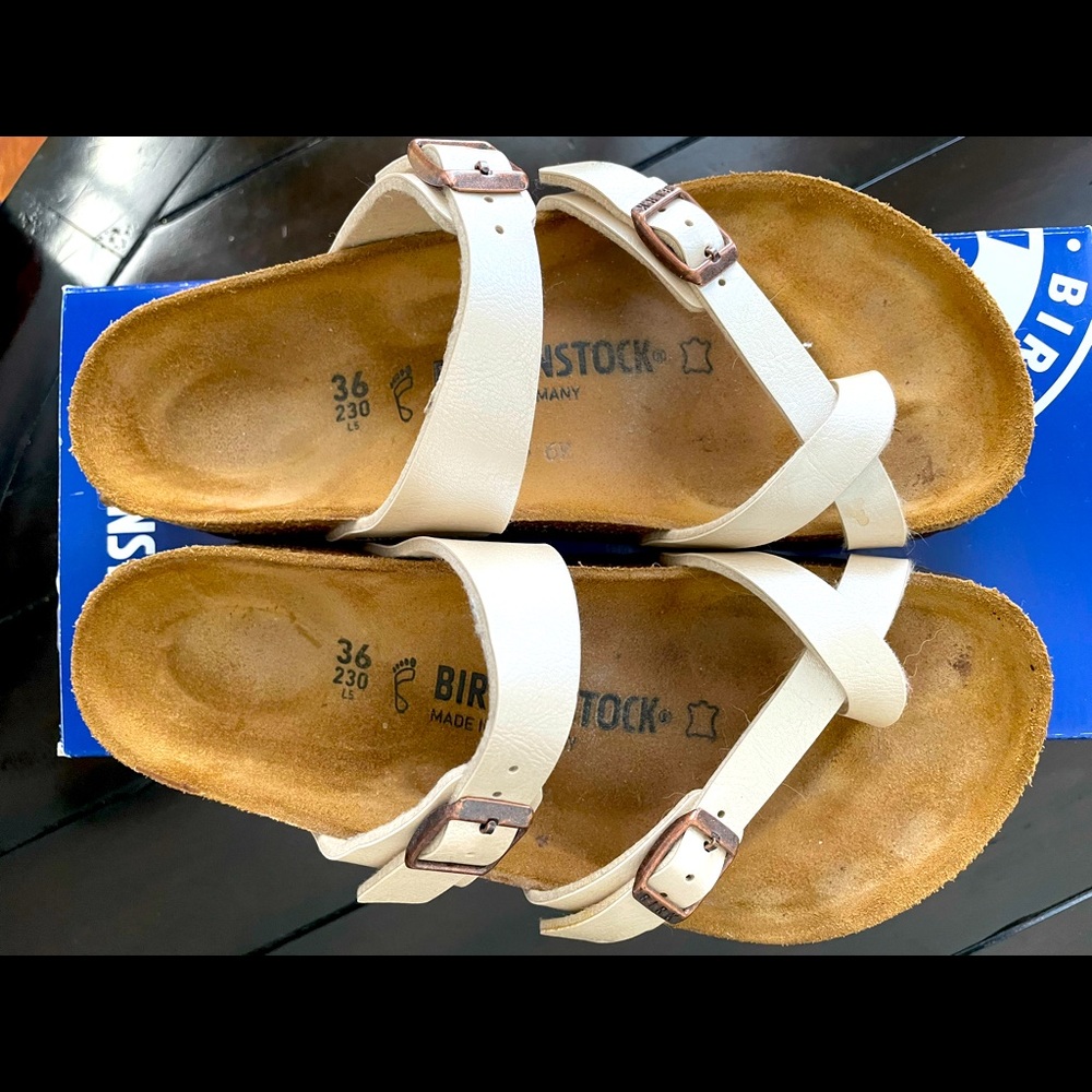 Birkenstock Mayari sandals in Graceful Antique Lace color. Regular fit. Sz 36